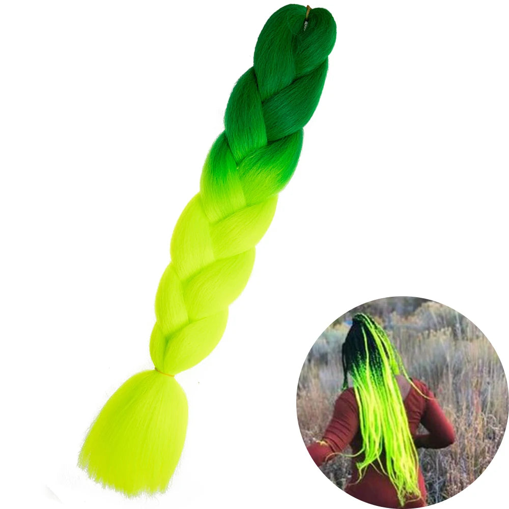 24" Synthetic Yaki Jumbo Braiding Hair - Various Colors Available