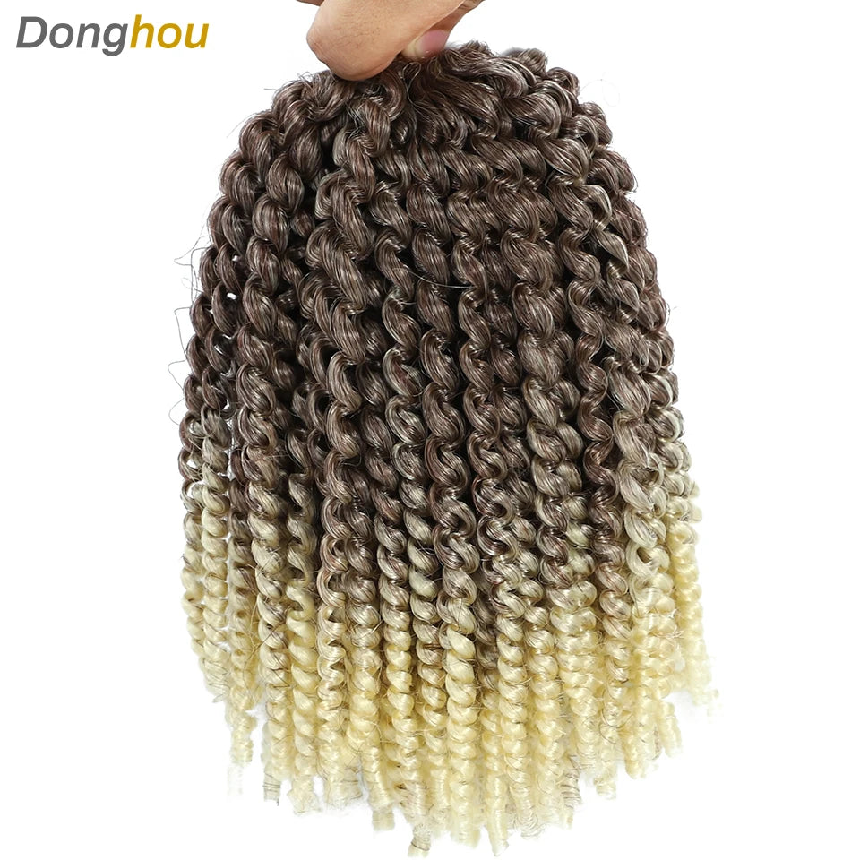 8 Inch Curly Passion Twist Synthetic Crochet Hair - Various Colors Available