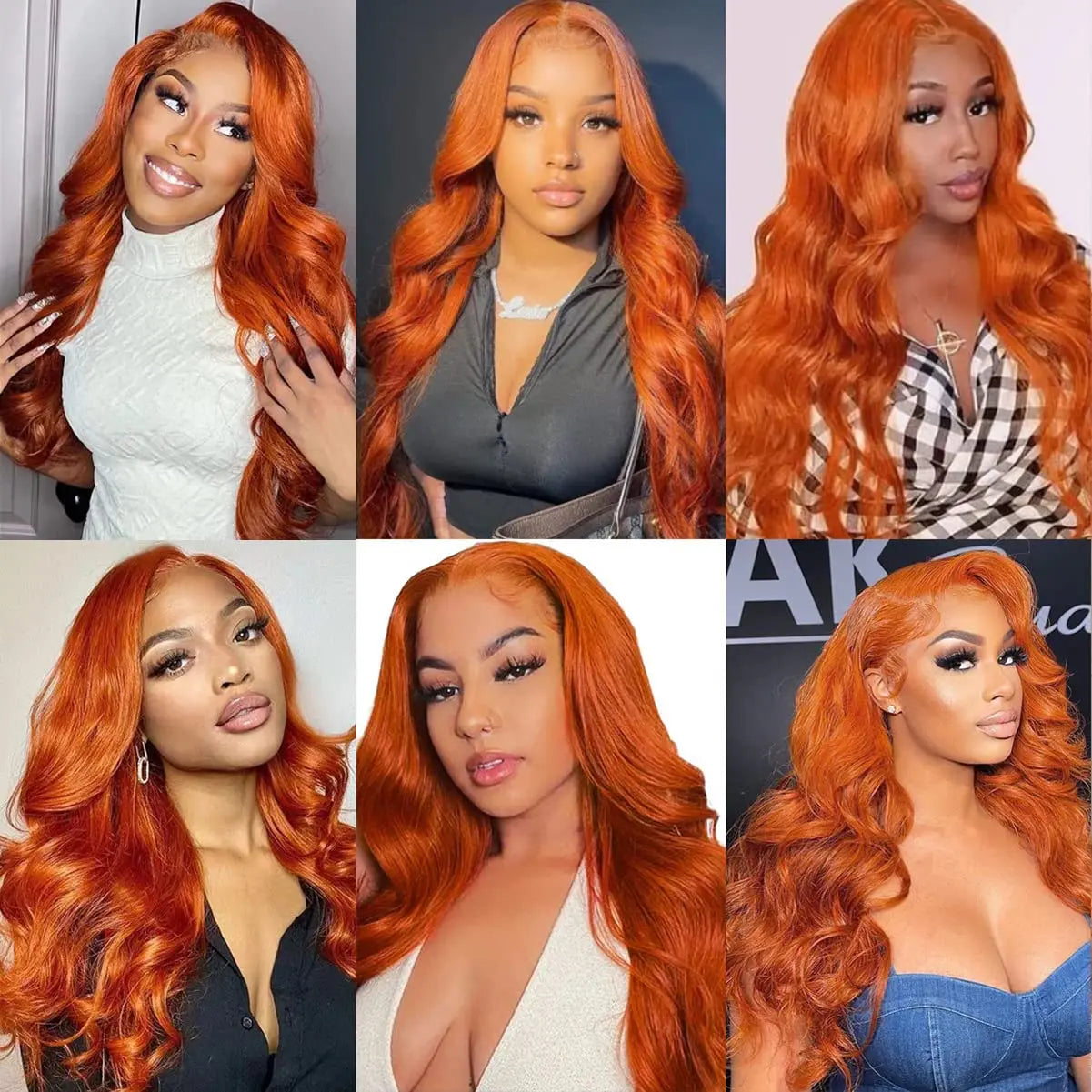 Orange Ginger Body Wave - 13X4, 13x6 HD Transparent Lace Front Glueless Human Hair Wig