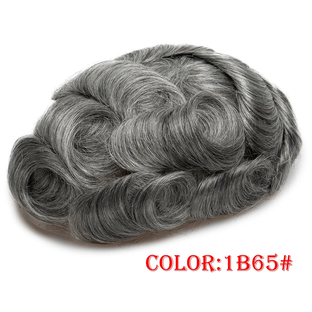 Human Hair Capillary Prothesis 130% Density 0.1-0.12 Thickness Skin Hair Wig
