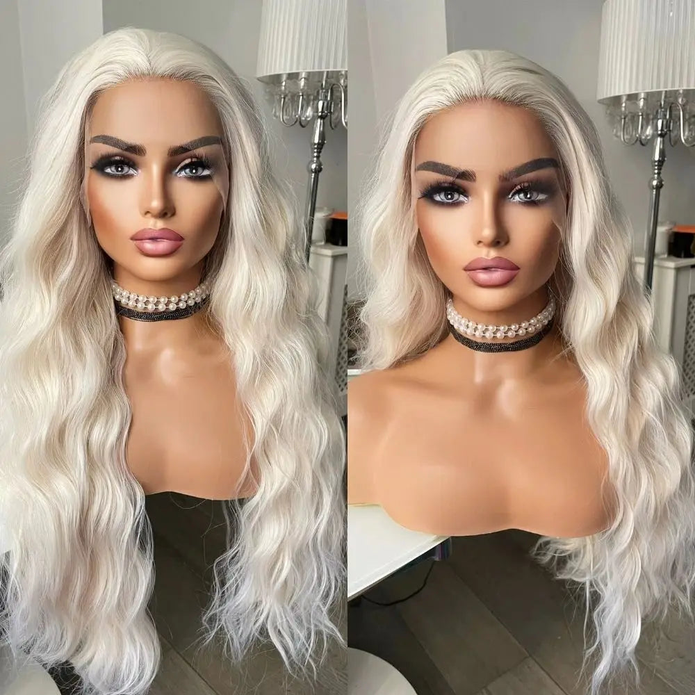 24 Inch Water Wave Synthetic Lace Front Pre Plucked Wigs - Various Colors Available
