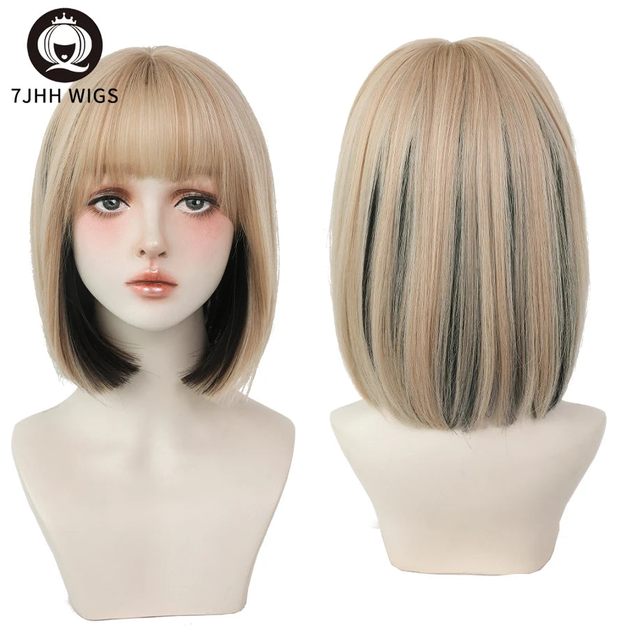 Short Bob Synthetic Wig - Various Colors Available