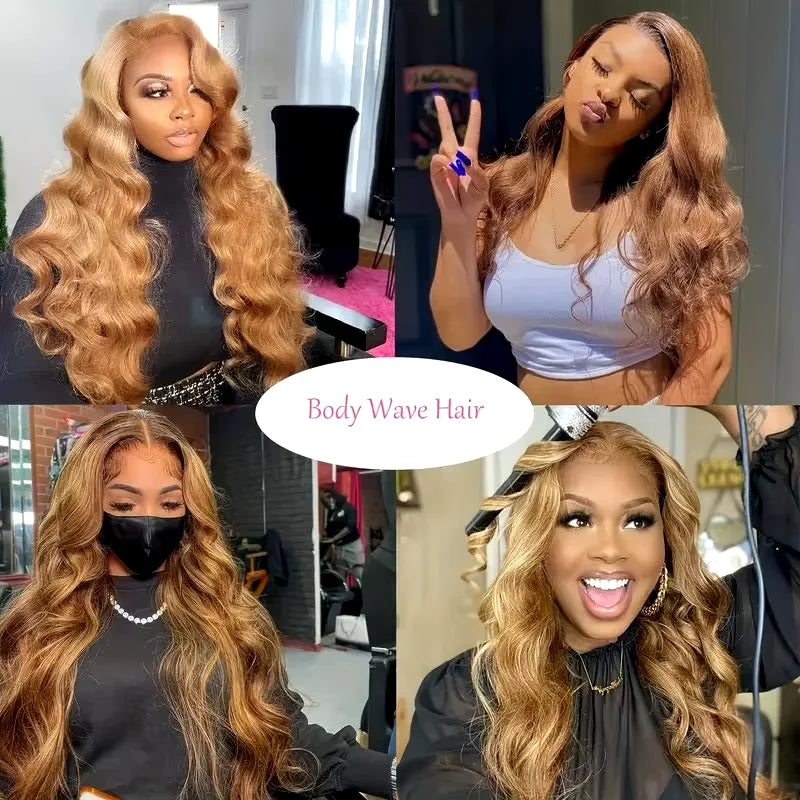 Body Wave Honey Blonde Human Hair HD Lace Frontal Wig