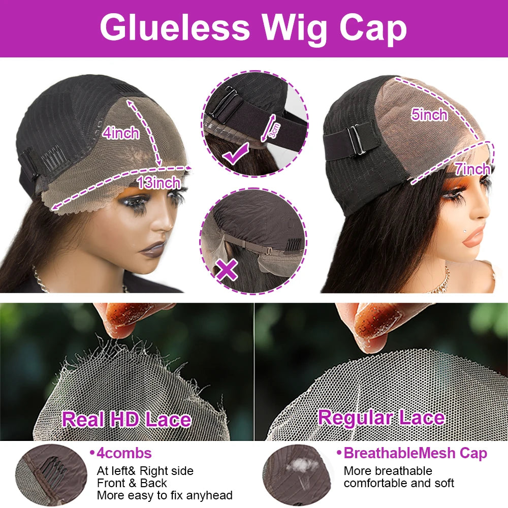 Water Wave Bob - Glueless Pre Plucked, Pre Cut Human Hair Ready To Go Lace Frontal Wig.