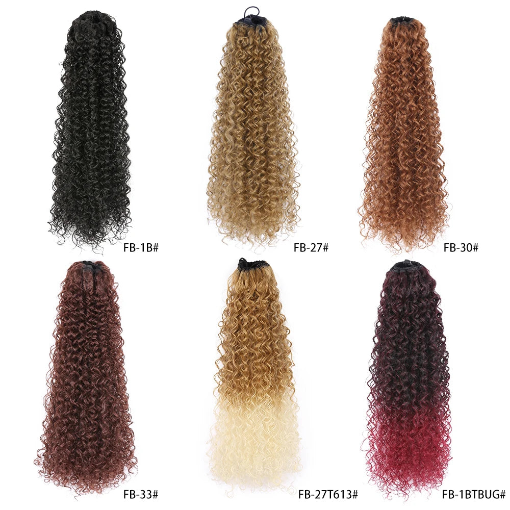 Long Synthetic Deep Wave Wrap Drawstring Ponytails - Various Options Available