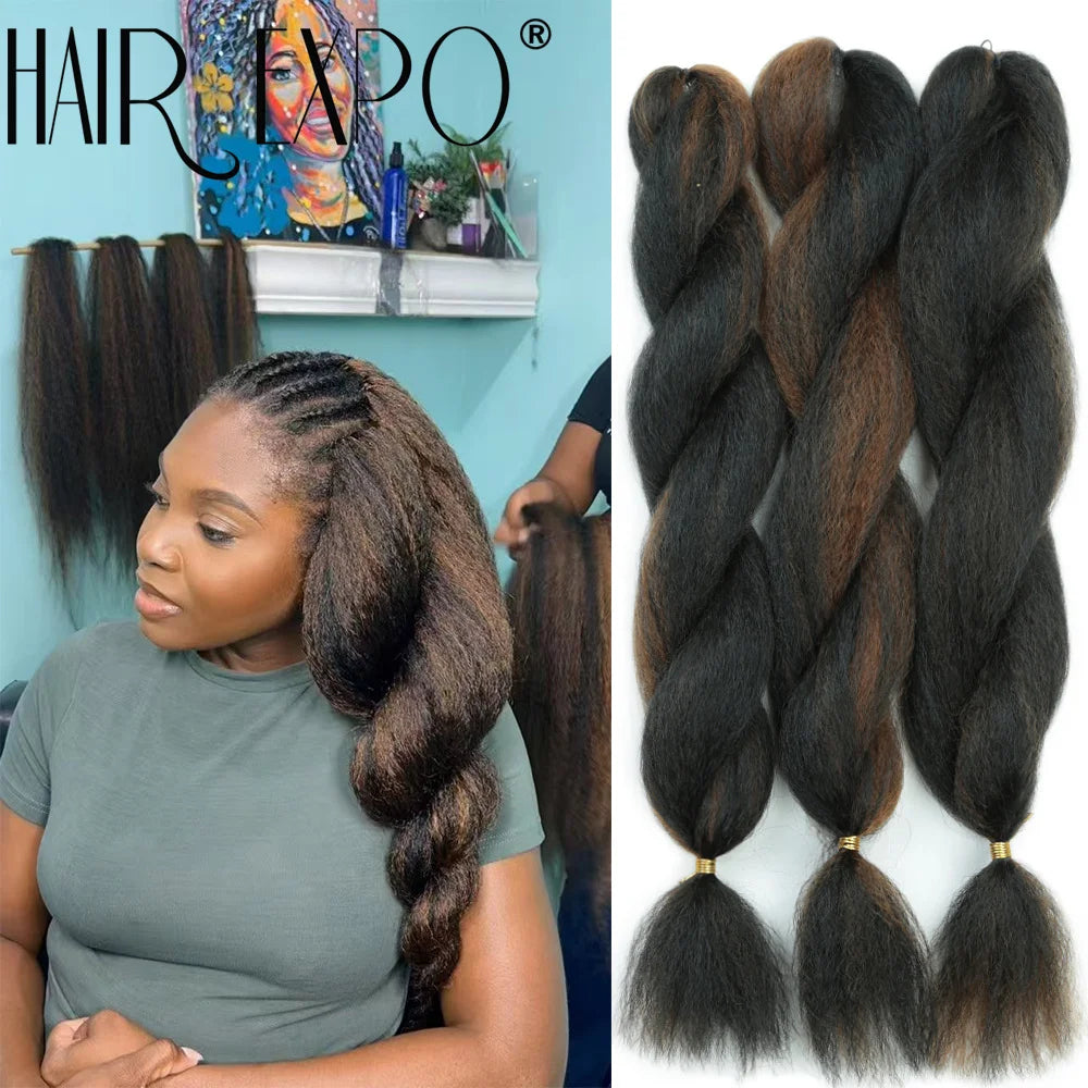 26Inch Yaki Straight Braiding Synthetic Hair - Various Colors Available