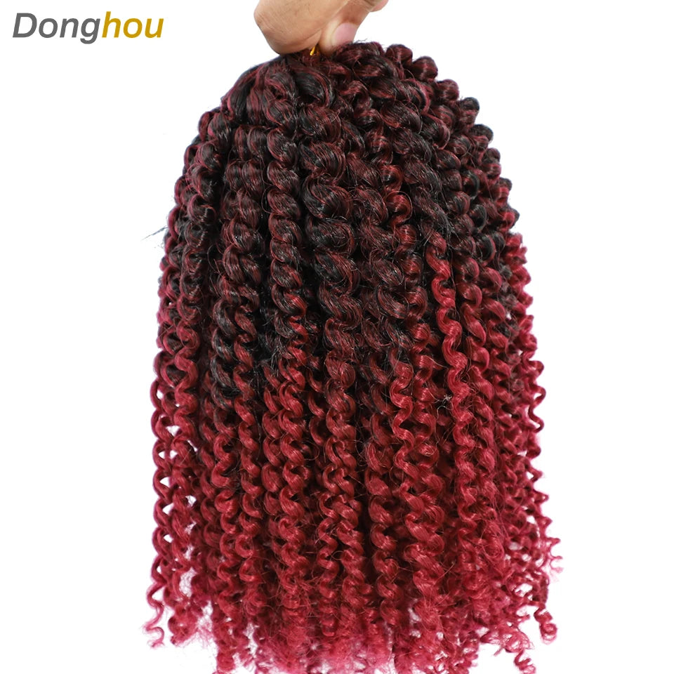 8 Inch Curly Passion Twist Synthetic Crochet Hair - Various Colors Available