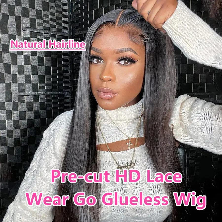 Bone Straight - Glueless Pre-Cut Lace Wear and Go Human Hair Wig