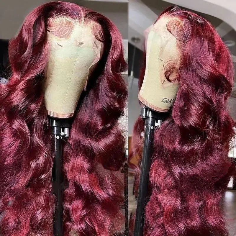 Body Wave Burgundy - Glueless HD Frontal Human Hair Wig