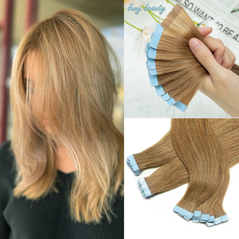 Mini Straight Invisible Seamless Double Sided Human Hair Tape Ins