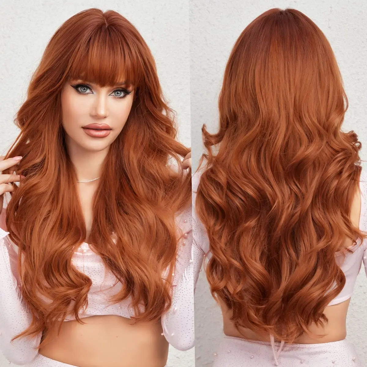 Long Curly Wavy Cosplay Synthetic Wigs With Bangs - Various Colors Available
