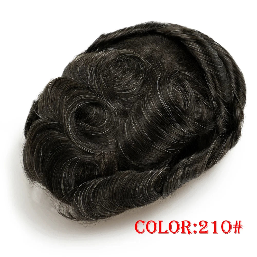 Human Hair Capillary Prothesis 130% Density 0.1-0.12 Thickness Skin Hair Wig