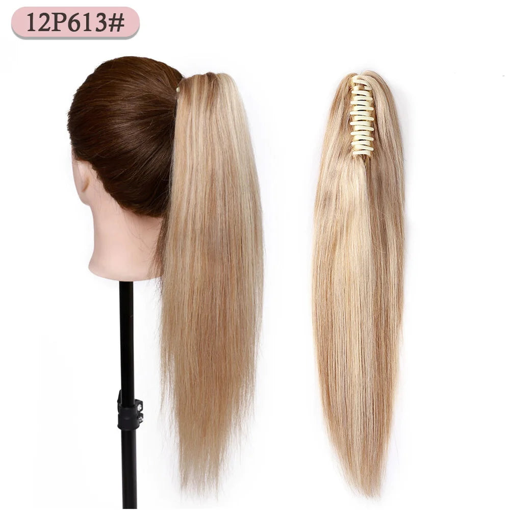 Straight Clip On 100% Human Hair Ponytails - Various Options Available