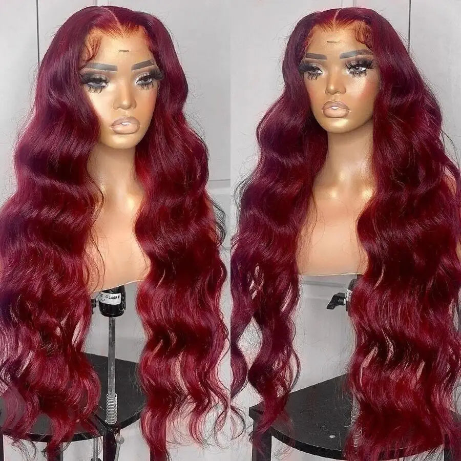Body Wave Burgundy - Glueless HD Frontal Human Hair Wig