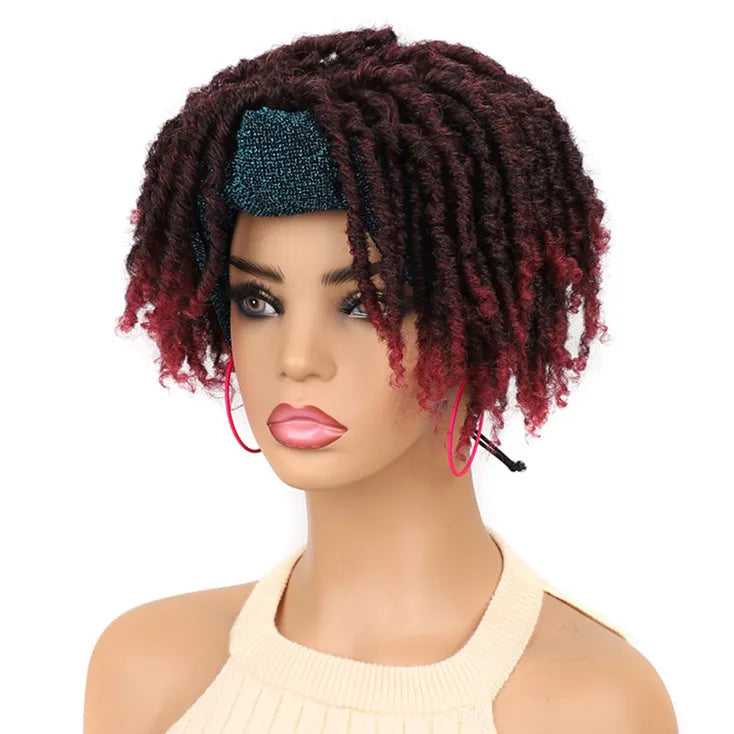 Headband Kinky Curly Synthetic Wigs with Bangs - Various Headband and Hair Colors Available