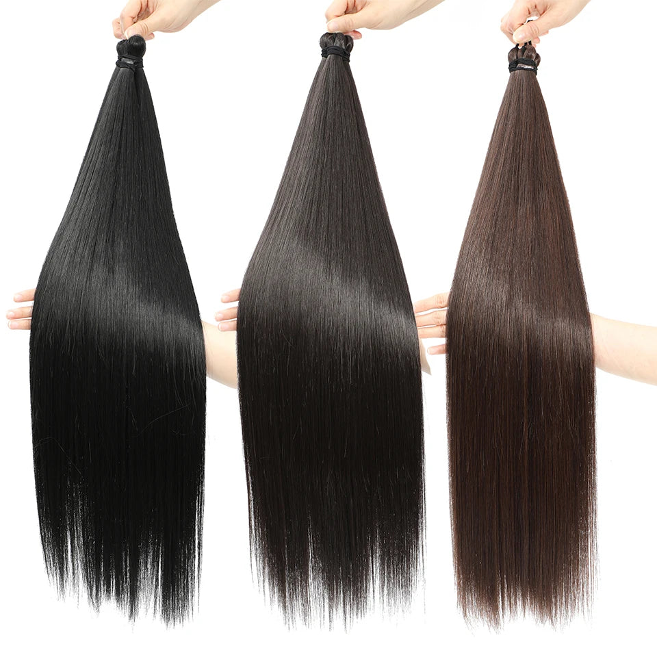 Straight Bundles Synthetic Crochet Hair Synthetic