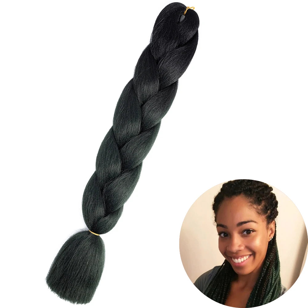 24" Synthetic Yaki Jumbo Braiding Hair - Various Colors Available