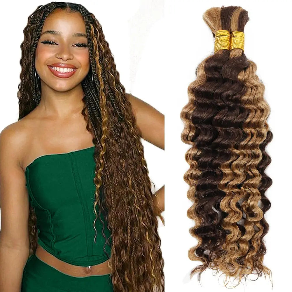 Wet and Wavy Human Hair Bundles for Braiding - Various Colors & Lengths Available