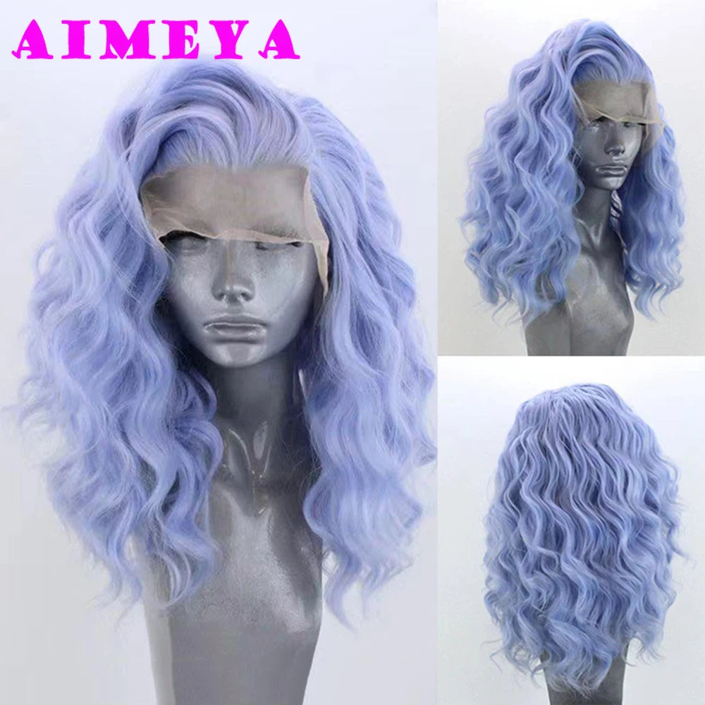 Water Wave Short Synthetic Lace Front Wigs - Various Colors Available