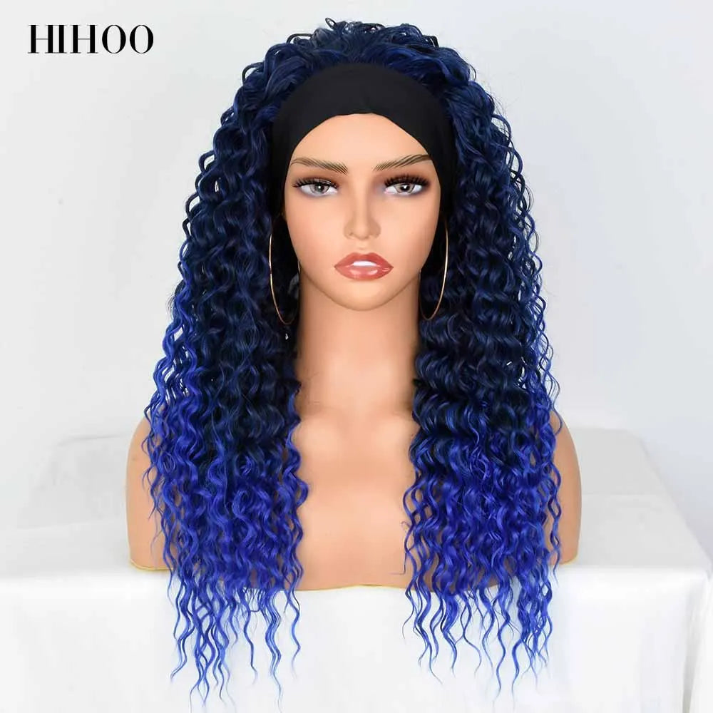 Synthetic Deep Water Wave  Headband Wig - Various Colors Available