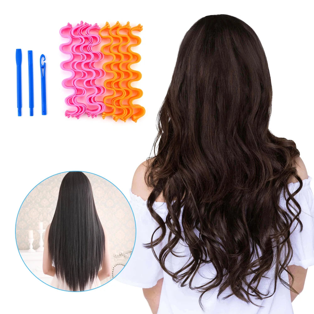 12Pcs Set Magic Hair Curler Heatless Styling Tools