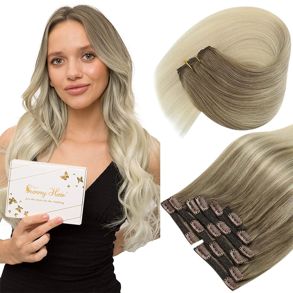 Straight Human Hair Clip Ins - Various Options Available