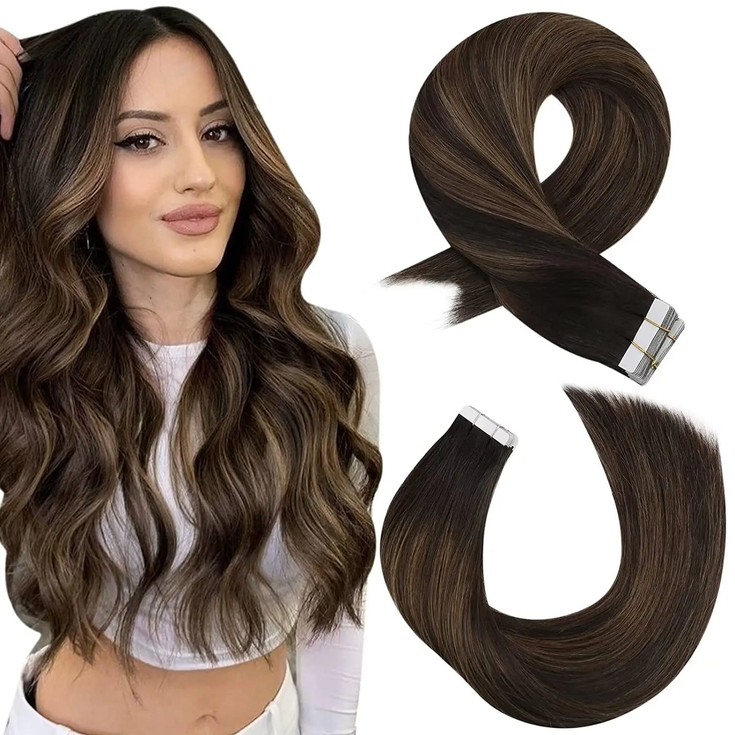 Straight Tape in Human Hair Extensions - Various Colors Available