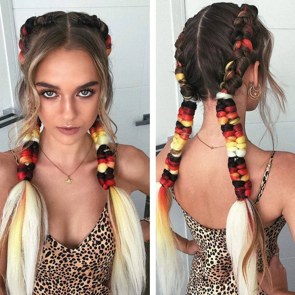 24" Synthetic Yaki Jumbo Braiding Hair - Various Colors Available