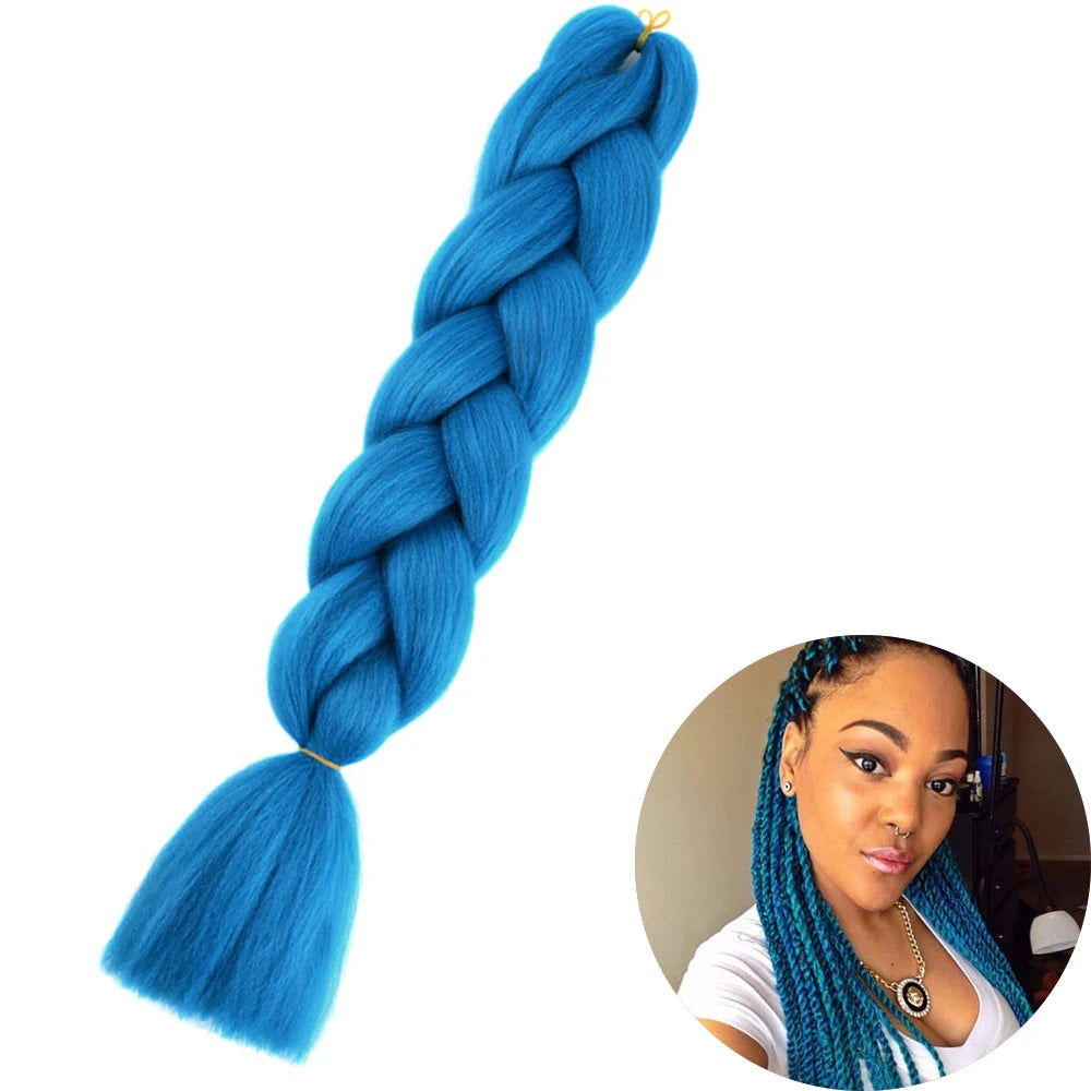 24" Synthetic Yaki Jumbo Braiding Hair - Various Colors Available