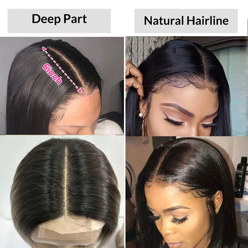 13x4 Lace Human Hair Straight Lace Frontal PrePlucked