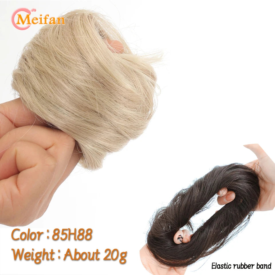 Synthetic Hair Bun with Elastic Band or Clip On - Various Options Available