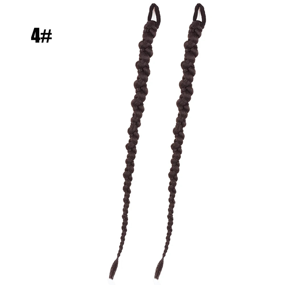 French Twist Braided Synthetic Chignon Ponytail With Hair Tie