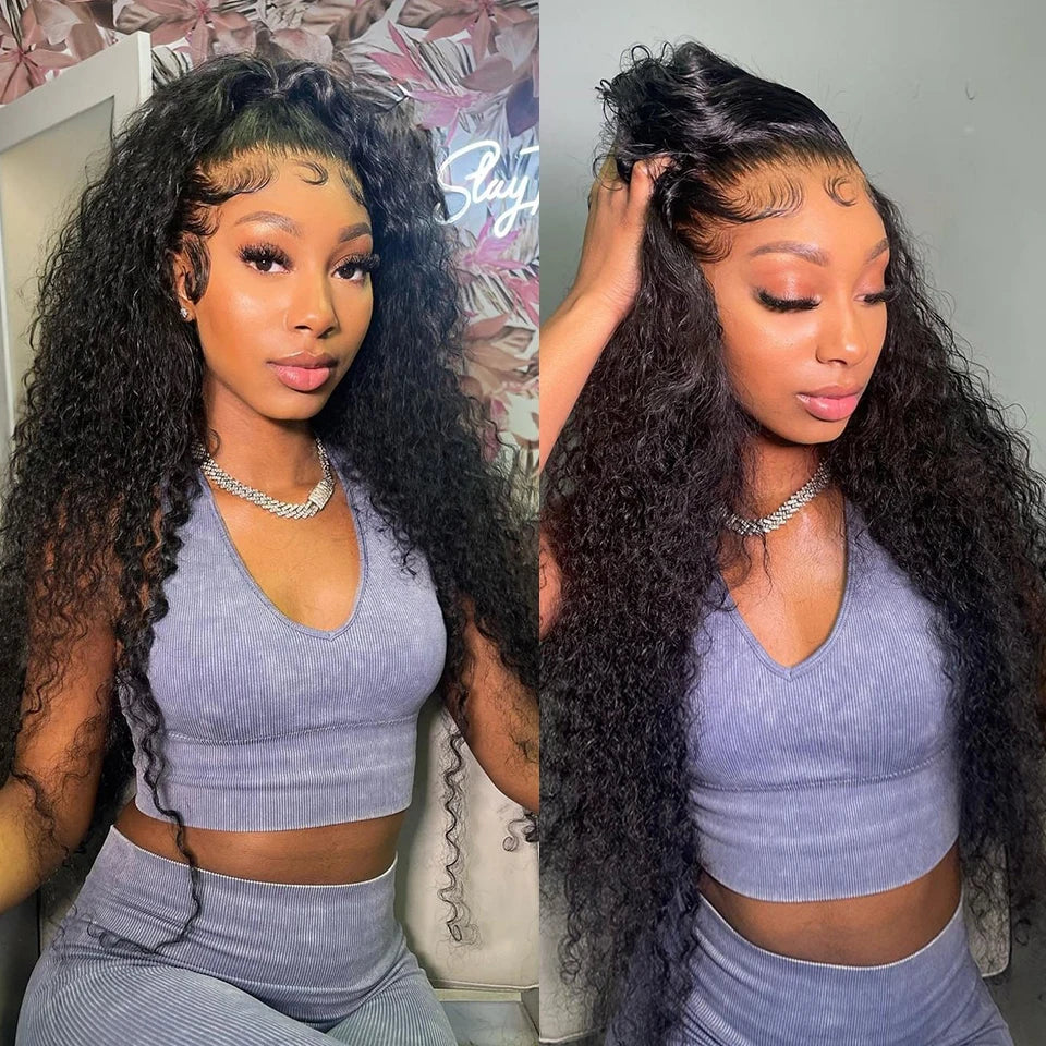 Brazilian Deep Wave Curly - Pre Plucked 360 Lace Front Human Hair Wig