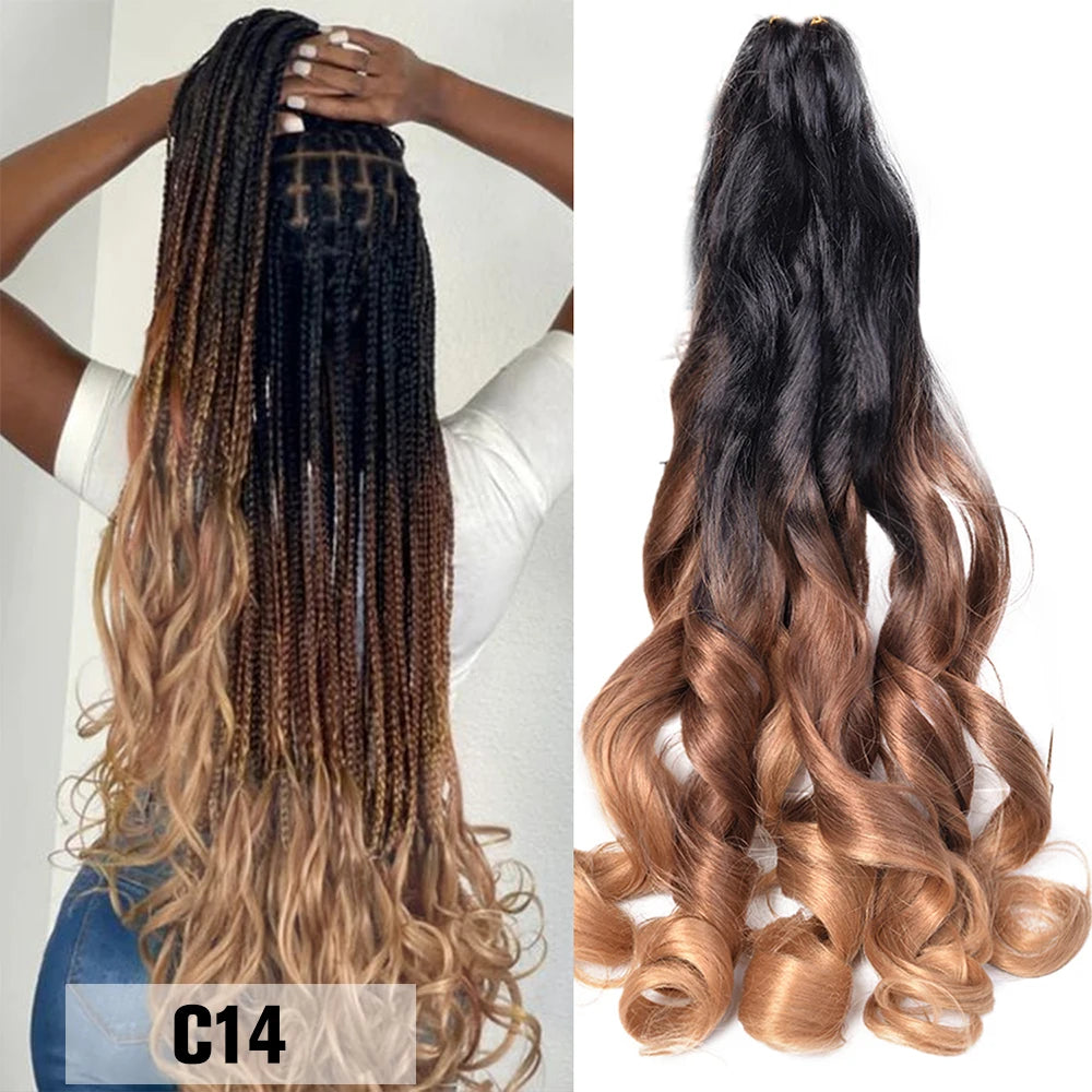 French Spiral Curls Synthetic Braiding Hair - Pre Stretched - Various Colors Available
