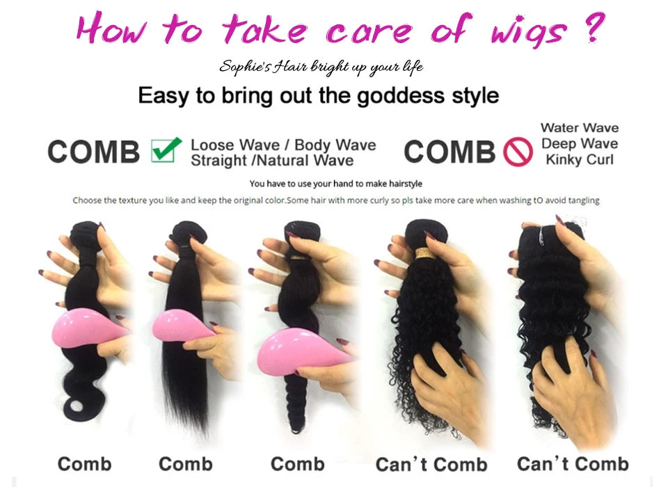 U & V Part Kinky Curly Human Hair Wigs