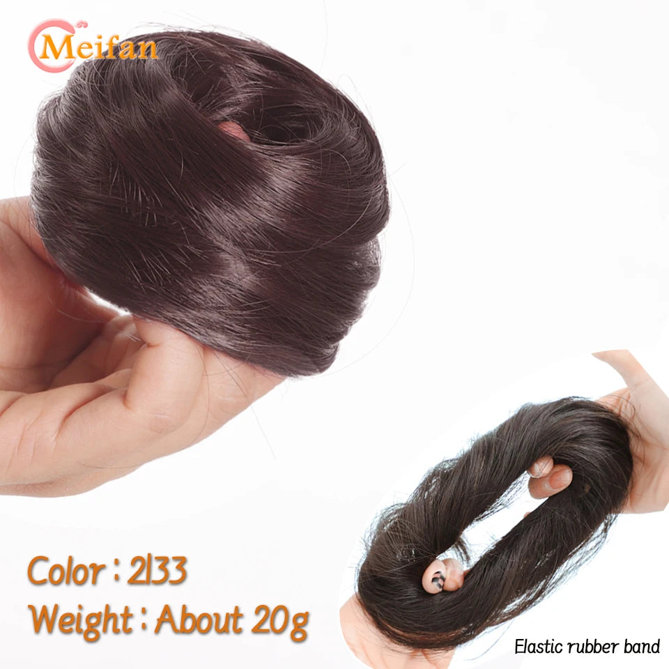 Synthetic Hair Bun with Elastic Band or Clip On - Various Options Available