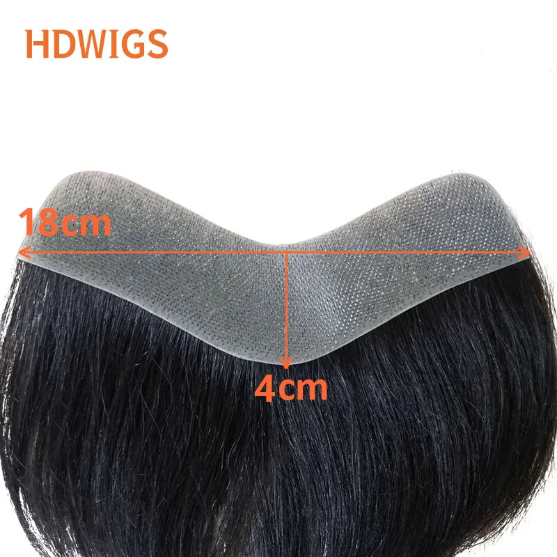 Straight 100% Human Remy Hair V Style Thin Skin Full PU Men's Capillary Prosthesis Frontal - Various Options Available