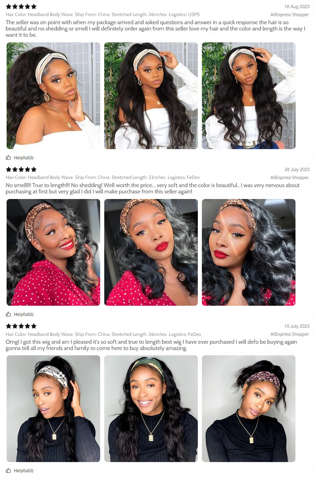 Body Wave Human Hair Headband Wig