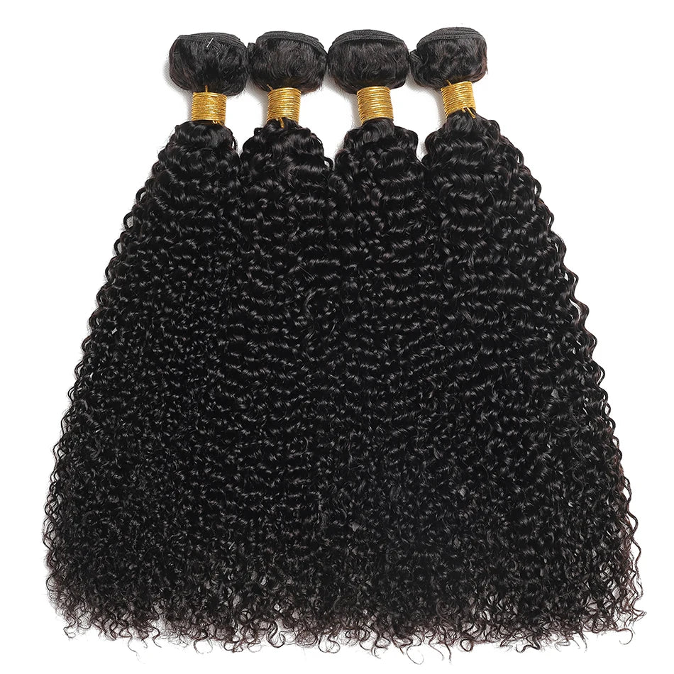 Mongolian Kinky Curly Raw Remy Human Hair Weave Bundles