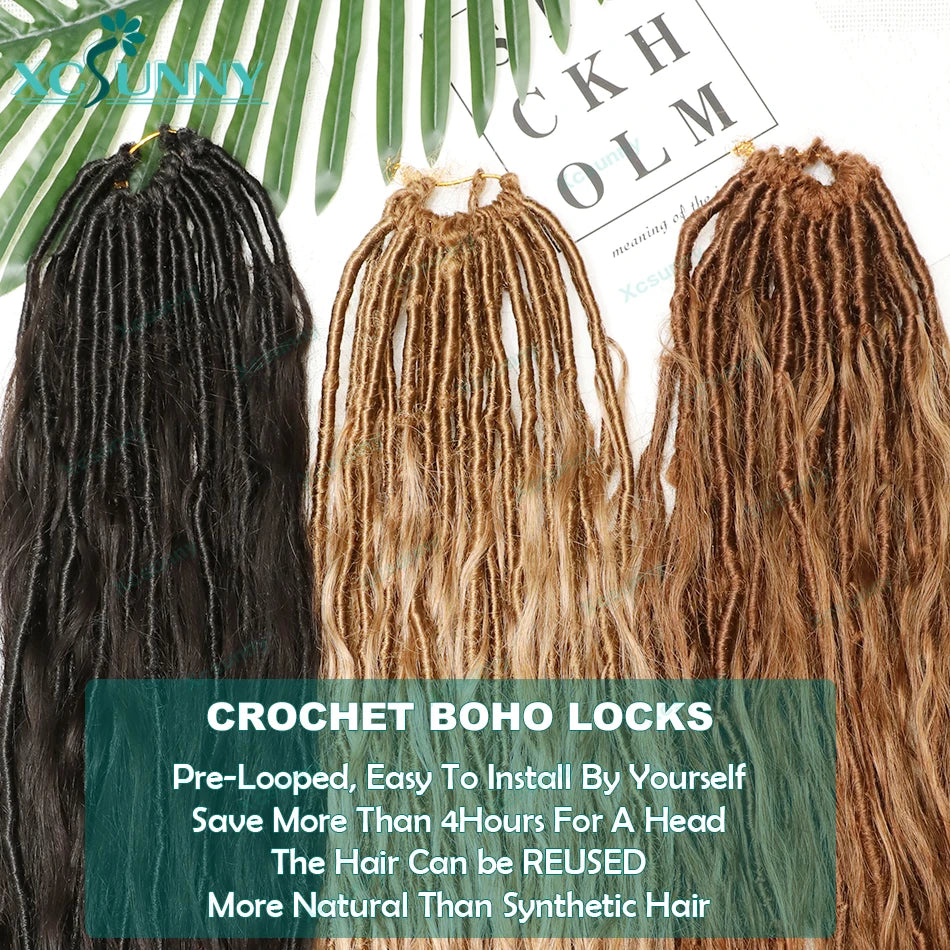 Body Wave Human Hair Pre Looped Crochet Boho Locs