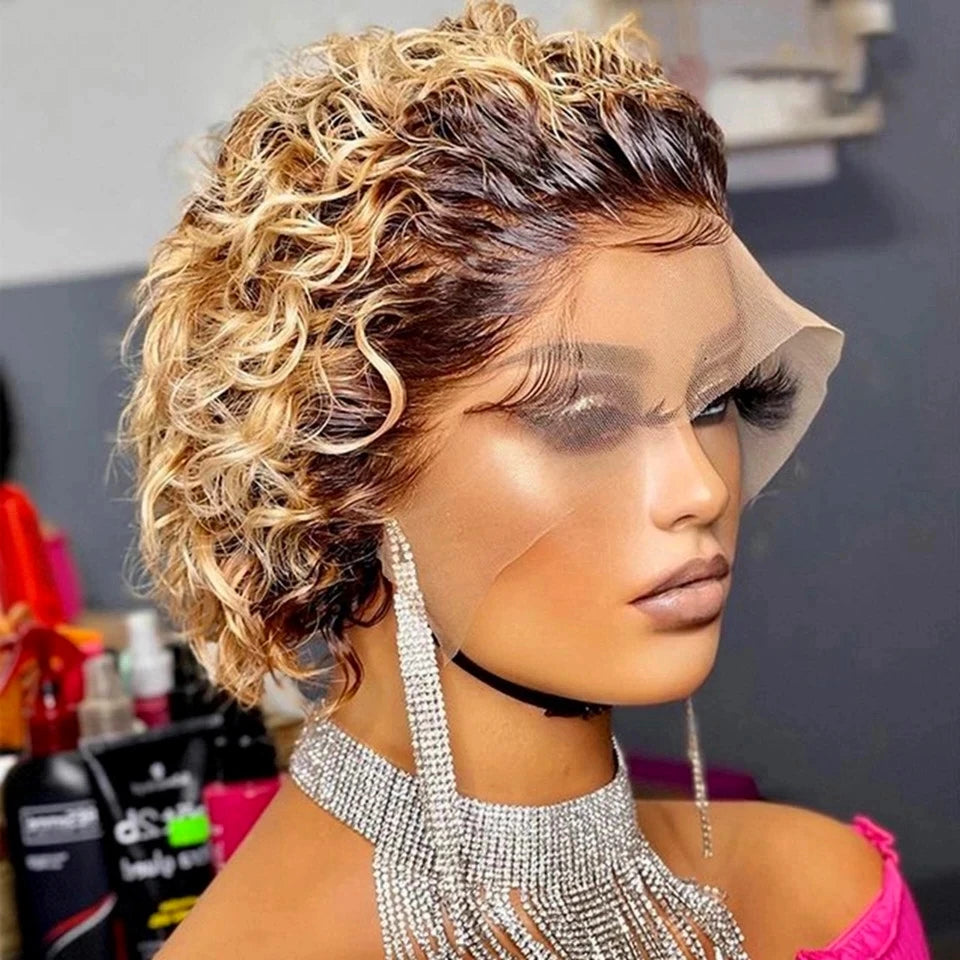 Pixie Curl Cut - Human Hair Wigs In Various Colors