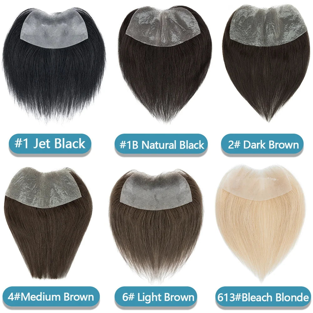 7X15cm Frontal - Straight Human Hair Replacement Topper - Various Options Available