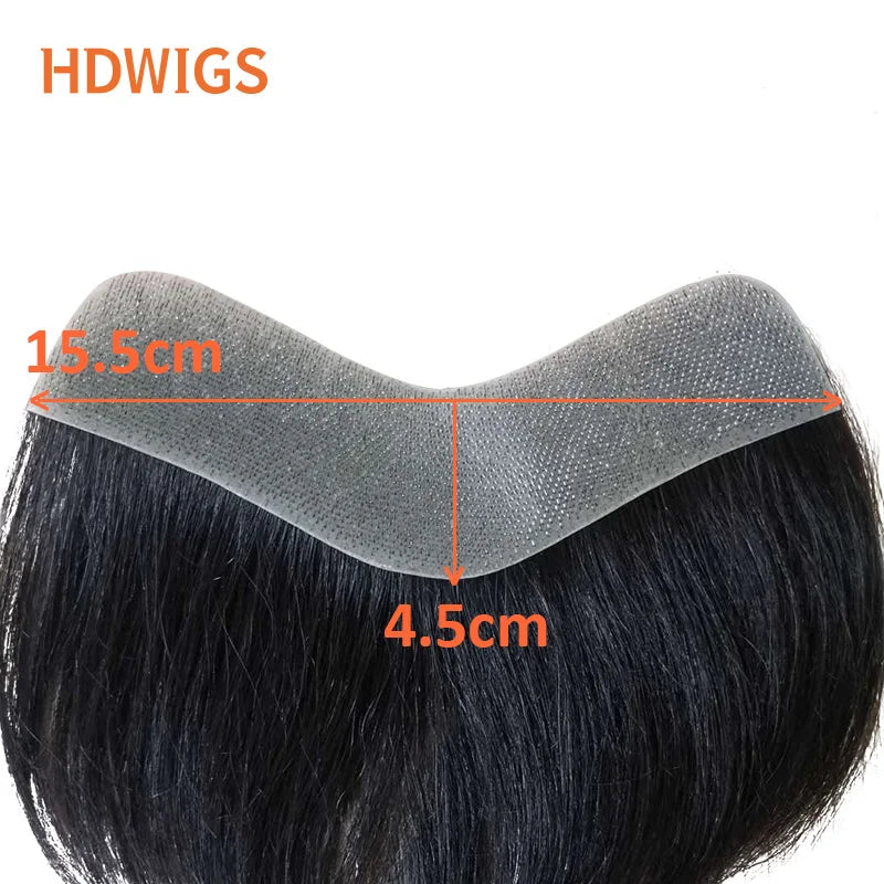Straight 100% Human Remy Hair V Style Thin Skin Full PU Men's Capillary Prosthesis Frontal - Various Options Available