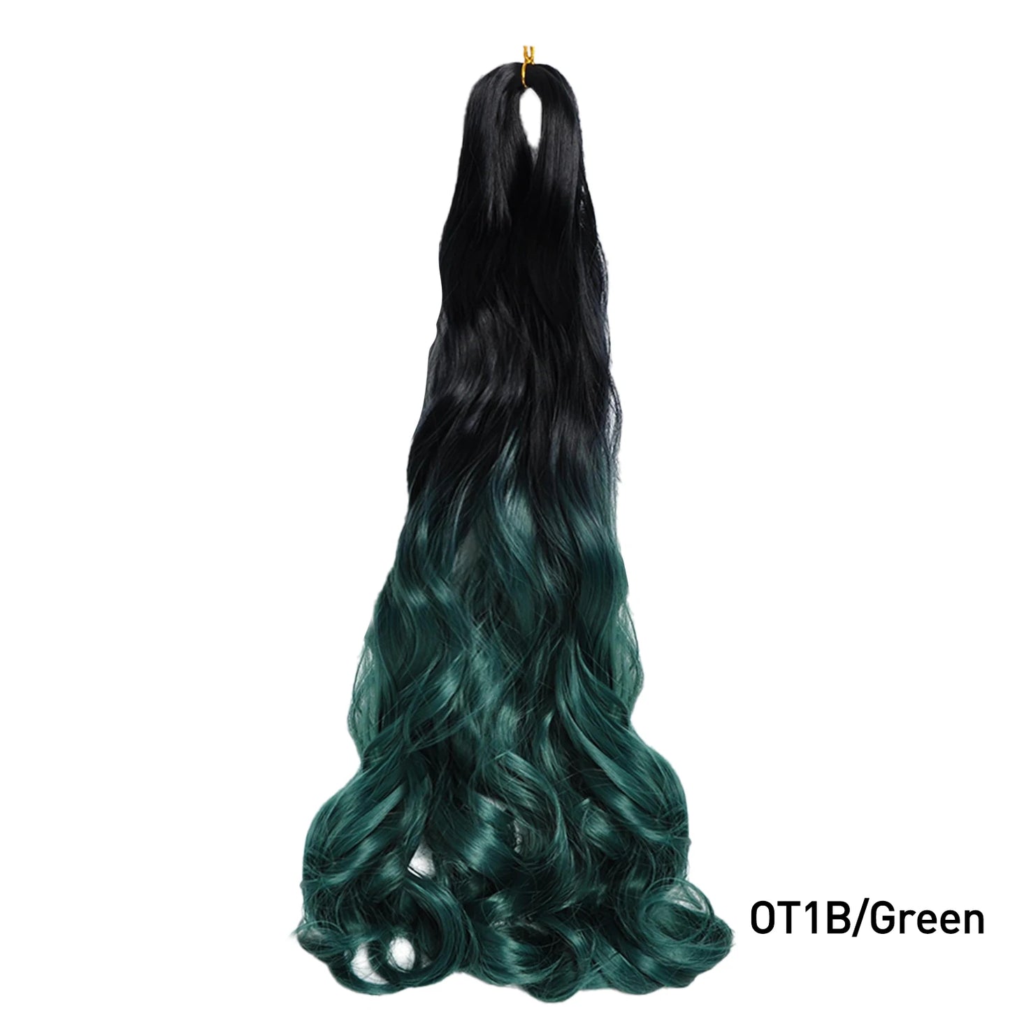 Synthetic Green French Spiral Curls Braiding Hair