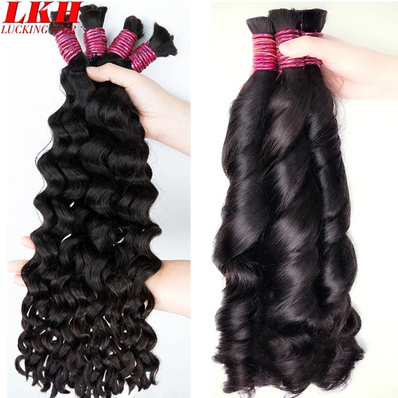 Indian Unprocessed Raw Human Hair Bundles For Braiding