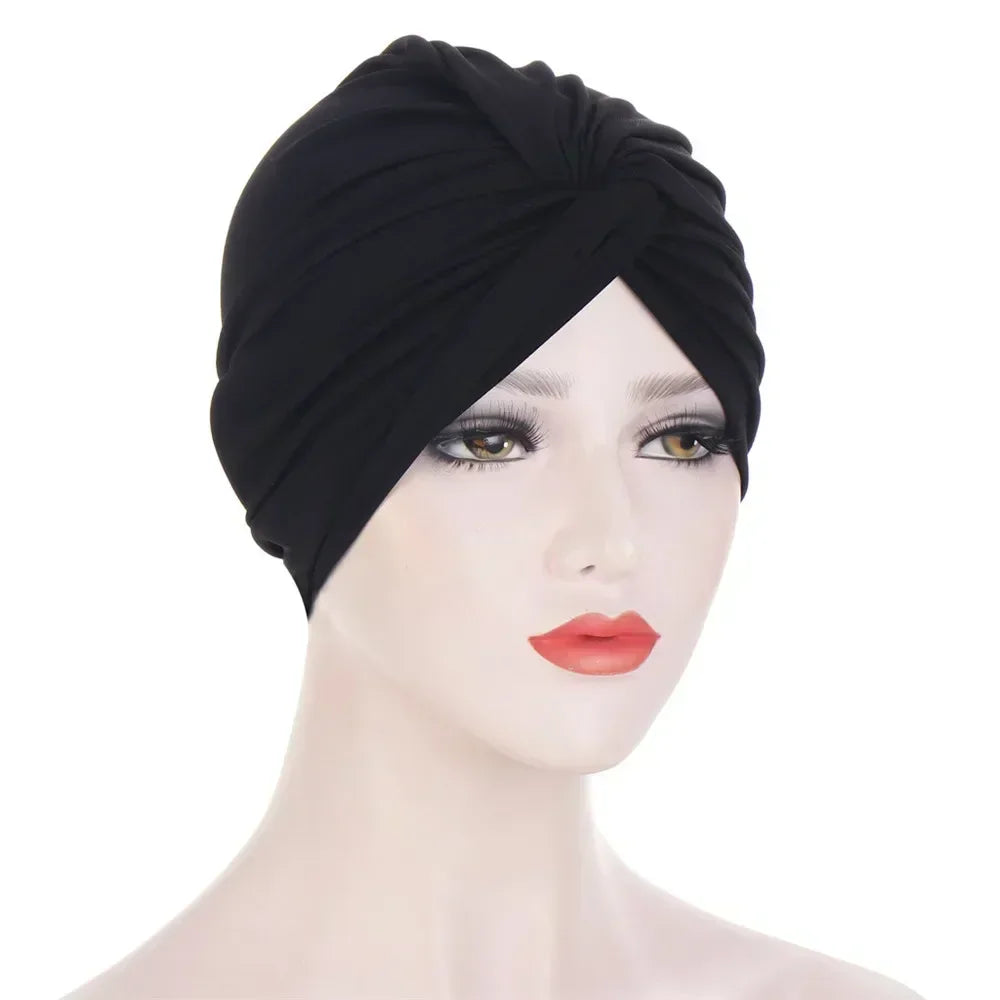 Women's Pleated Turbans in Various Colors