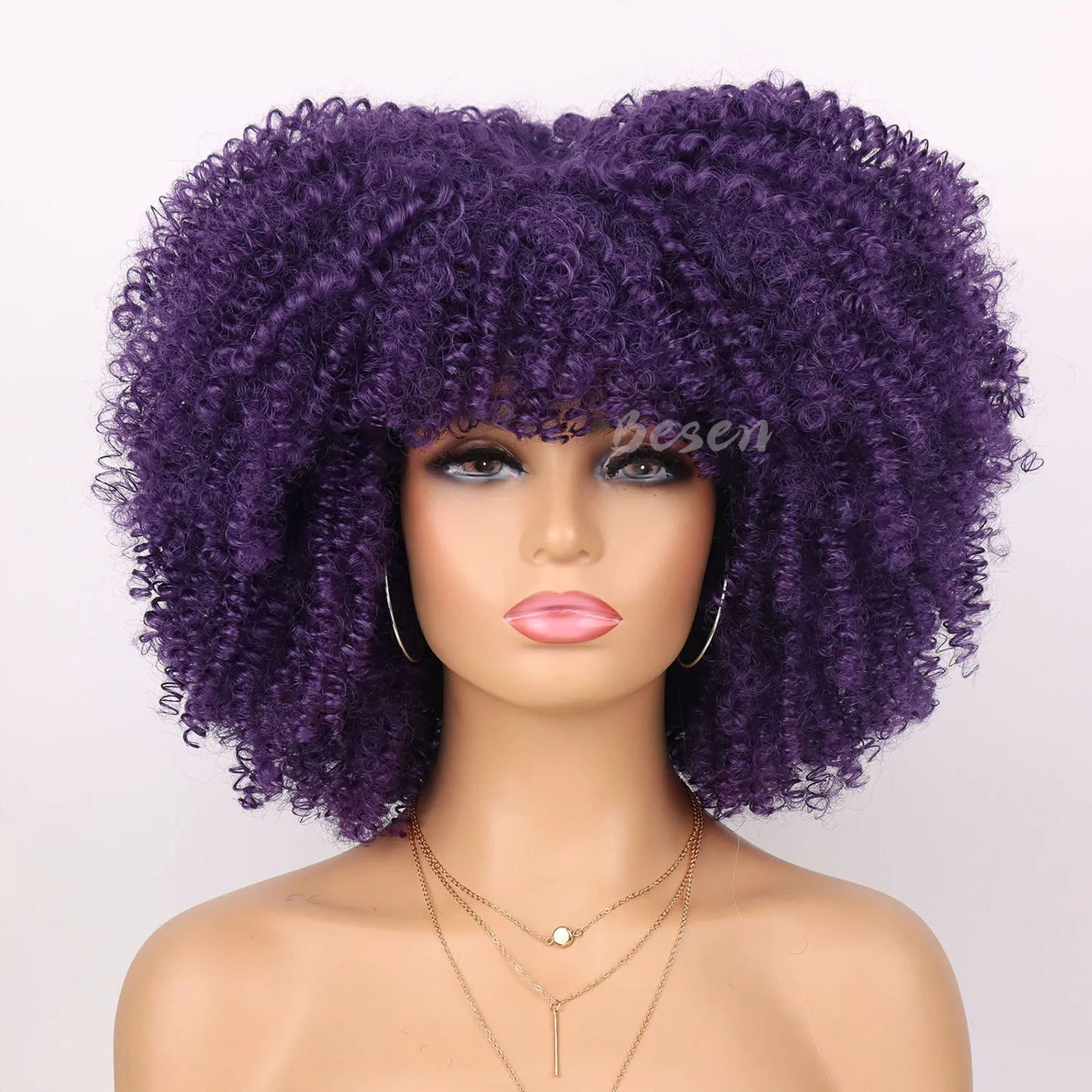 Synthetic Short Kinky Curly Wigs - Various Colors Available