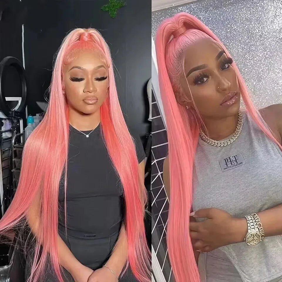 Brazilian Straight Pink - HD Lace Frontal Human Hair Wig