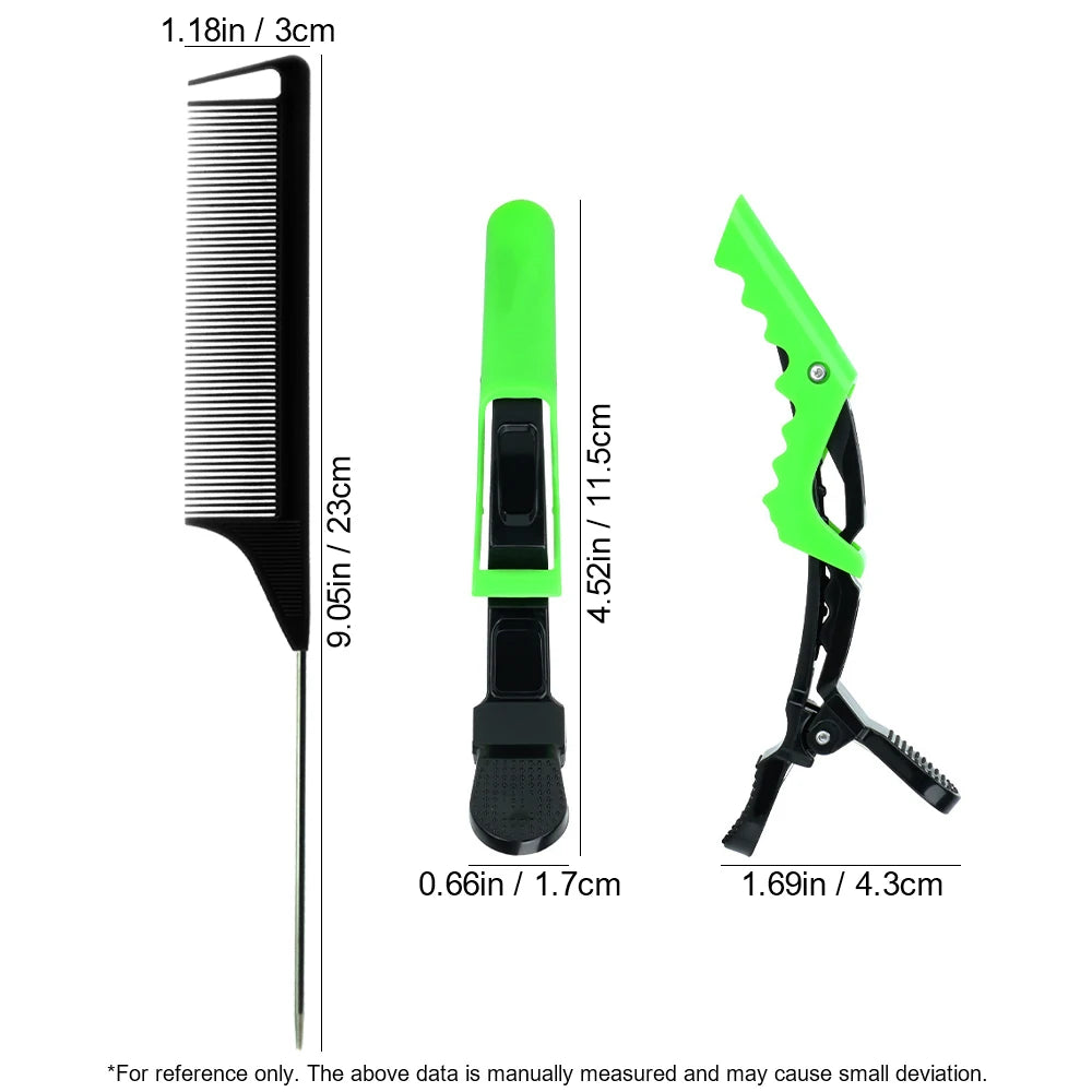 Pro Pointed Tail Hair Styling Anti-static Comb Hair Brush Steel Needle Pin Rat Tail Combs Sets