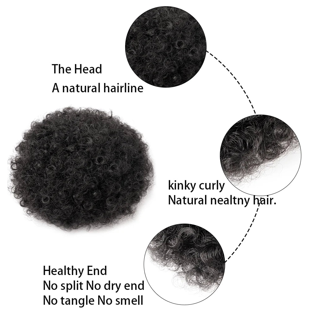 Afro Kinky Curly Puff Drawstring Synthetic Bun Ponytail